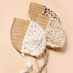 3pcs Flower Mesh Braided Straw Cap Sun Protection Comfortable Breathable Cap