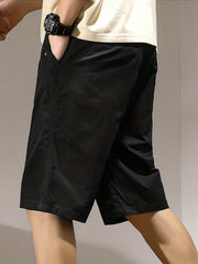 Men's Casual Cotton Cargo Shorts with Pockets for Summer