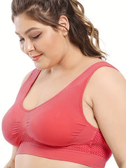 4 Pack Plus Size Sports Bras Set Breathable Medium Stretch Running Yoga Bra
