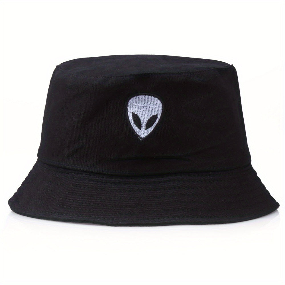 Alien Embroidery Bucket Hat Men Women Hip Hop Street Dance Sun Hat