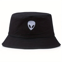 Alien Embroidery Bucket Hat Men Women Hip Hop Street Dance Sun Hat