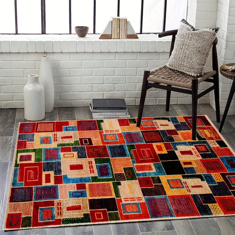 American Style Checkered Large Carpet Floor Mat - Home Decoration