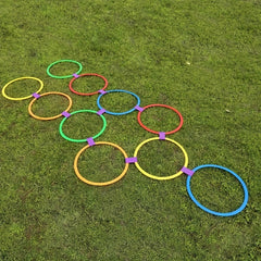 Hopscotch Ring Set 10 Hoops 10 Connectors Agility Circles for Trainers