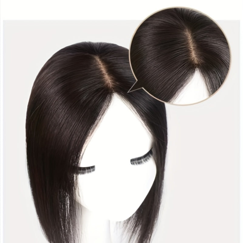 Human Hair Topper Middle Parting Clip In Hair Piece