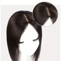 Human Hair Topper Middle Parting Clip In Hair Piece