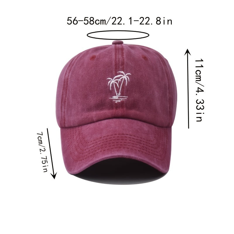 Embroidered Coconut Washed Woven Baseball Cap