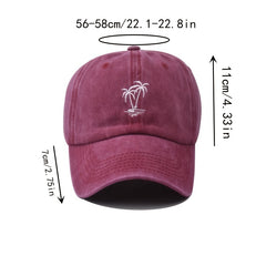 Embroidered Coconut Washed Woven Baseball Cap