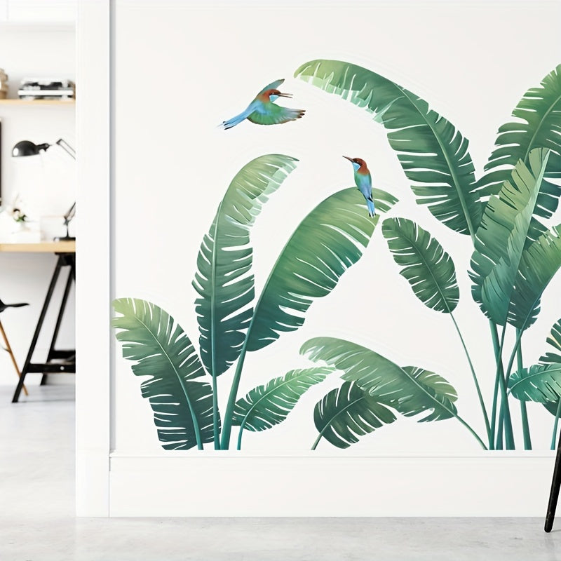 Tropical Green Plant Turtle Leaf Wall Sticker PVC Self-adhesive