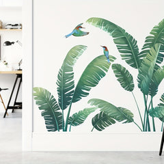 Tropical Green Plant Turtle Leaf Wall Sticker PVC Self-adhesive