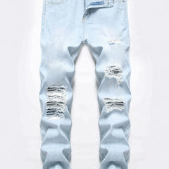 Men's Ripped Slim Skinny Fit Denim Jeans Pants