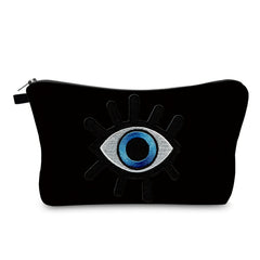 Eye Printed Cosmetic Pouch for Women - Roomy Makeup Bag with Zipper
