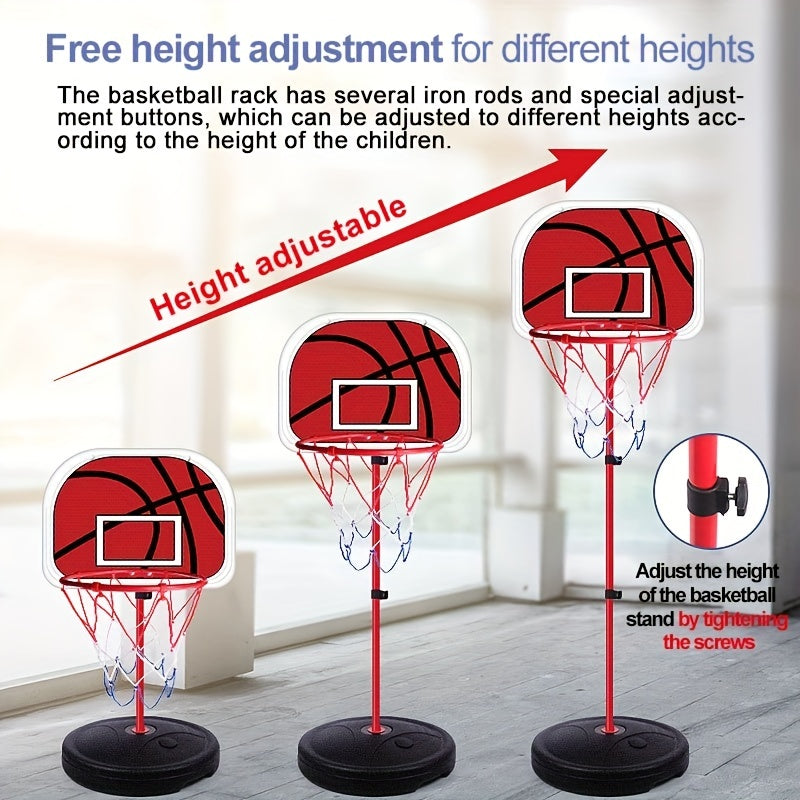 Kids Basketball Hoop Set Adjustable Height Indoor Outdoor Sports Toy