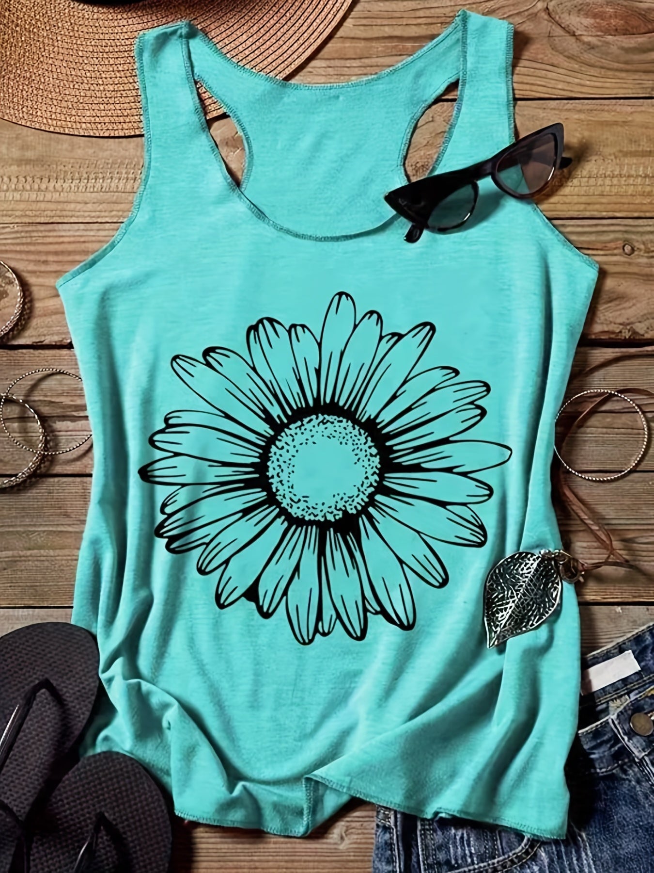 Floral Print Tank Top for Summer