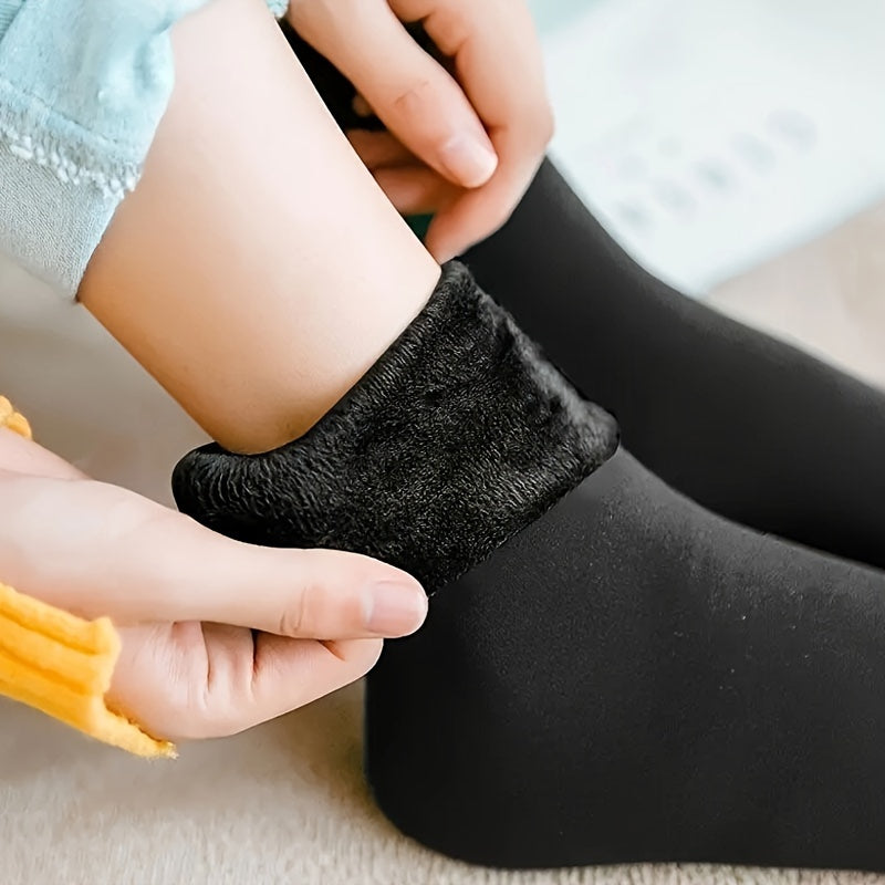 Plush Lined Crew Socks Unisex Warm Hosiery