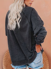Raglan Neck Pullover Sweatshirt Long Sleeve for Women