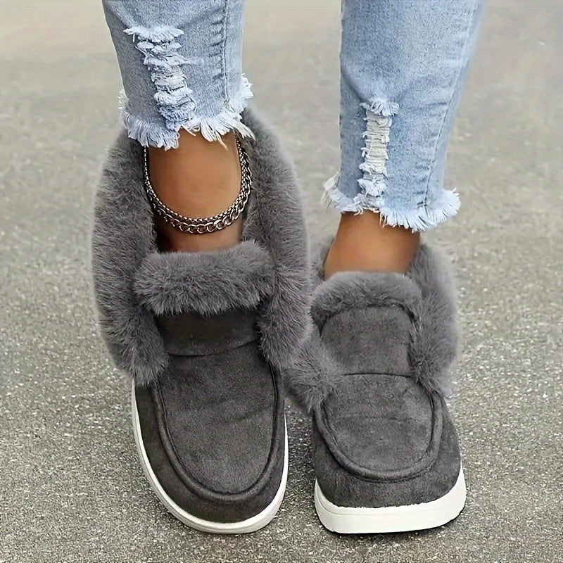 Women's Warm Non-slip Sneakers Low Top Sport Shoes