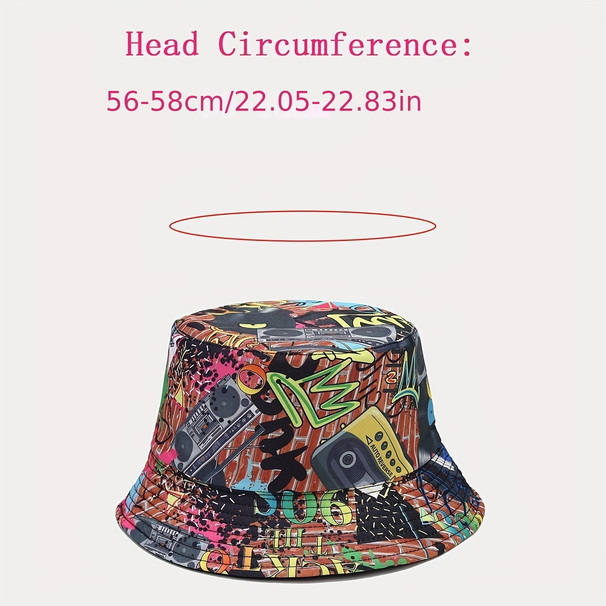 Retro Full Print Double Sided Fisherman Hat Outdoor Sun Protection Hat