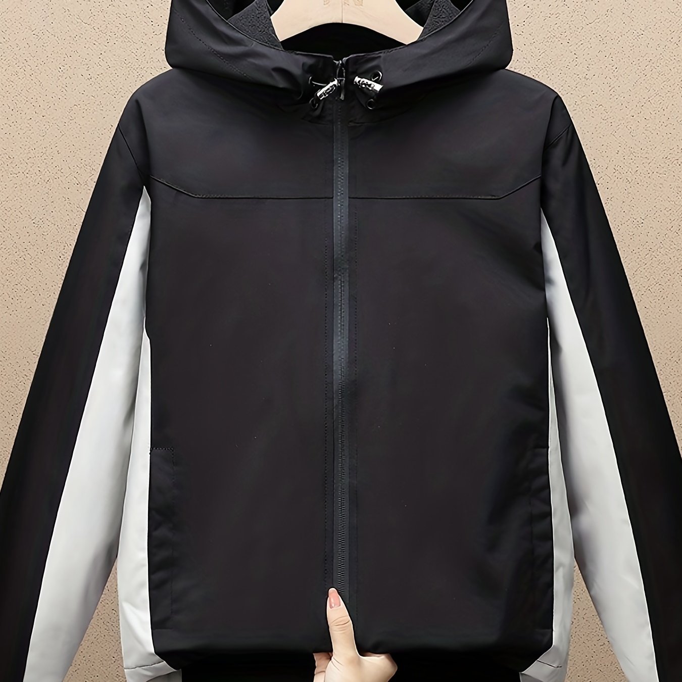 Boys Hooded Jacket Top Zipper Windbreaker Clash Outdoor Warm Fleejsonse Coat
