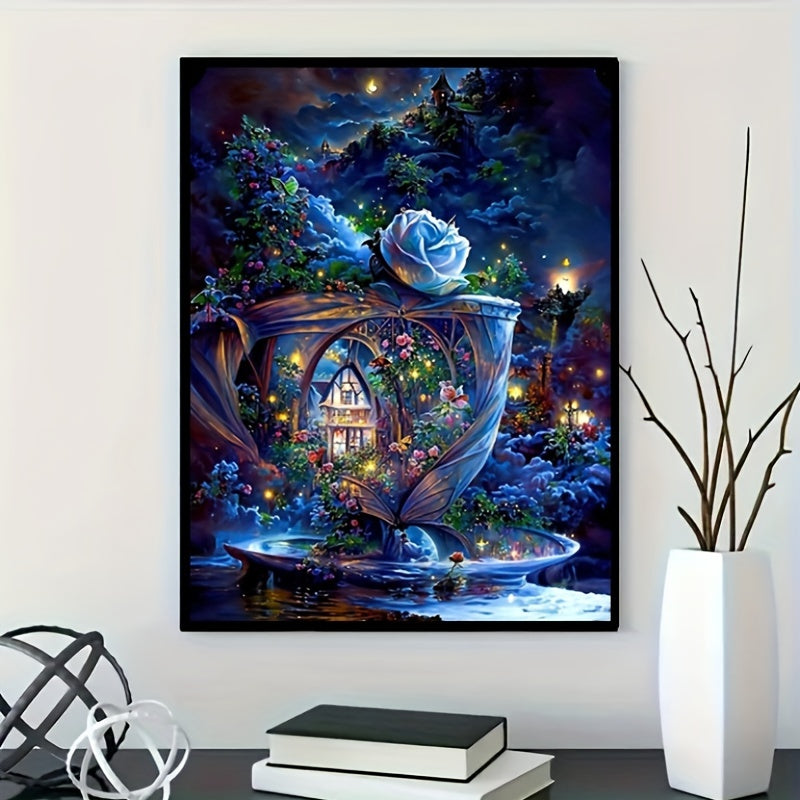 5D Diamond Painting Set Tea Cup House for Beginners Adults Living Room Decor