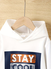 Boy's STAY AWESOME 2pcs Hoodie & Sweatpants Set Fall