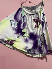 Boho Loungewear Dress Tie Dye & Butterfly Print Halter Cami Nightdress