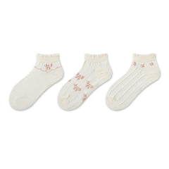 5 Pairs Sweet & Ruffle Low Cut Socks Women's Stockings & Hosiery