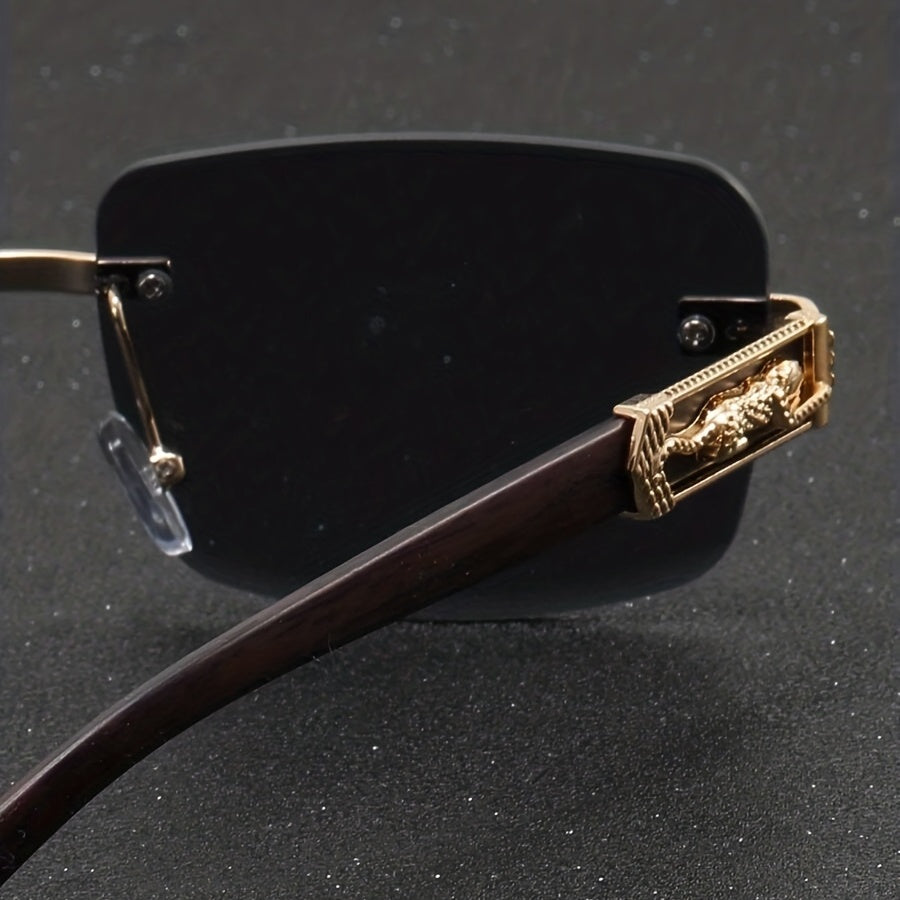 Leopard Head Diamond Cut Edge Sunglasses Retro Street Style
