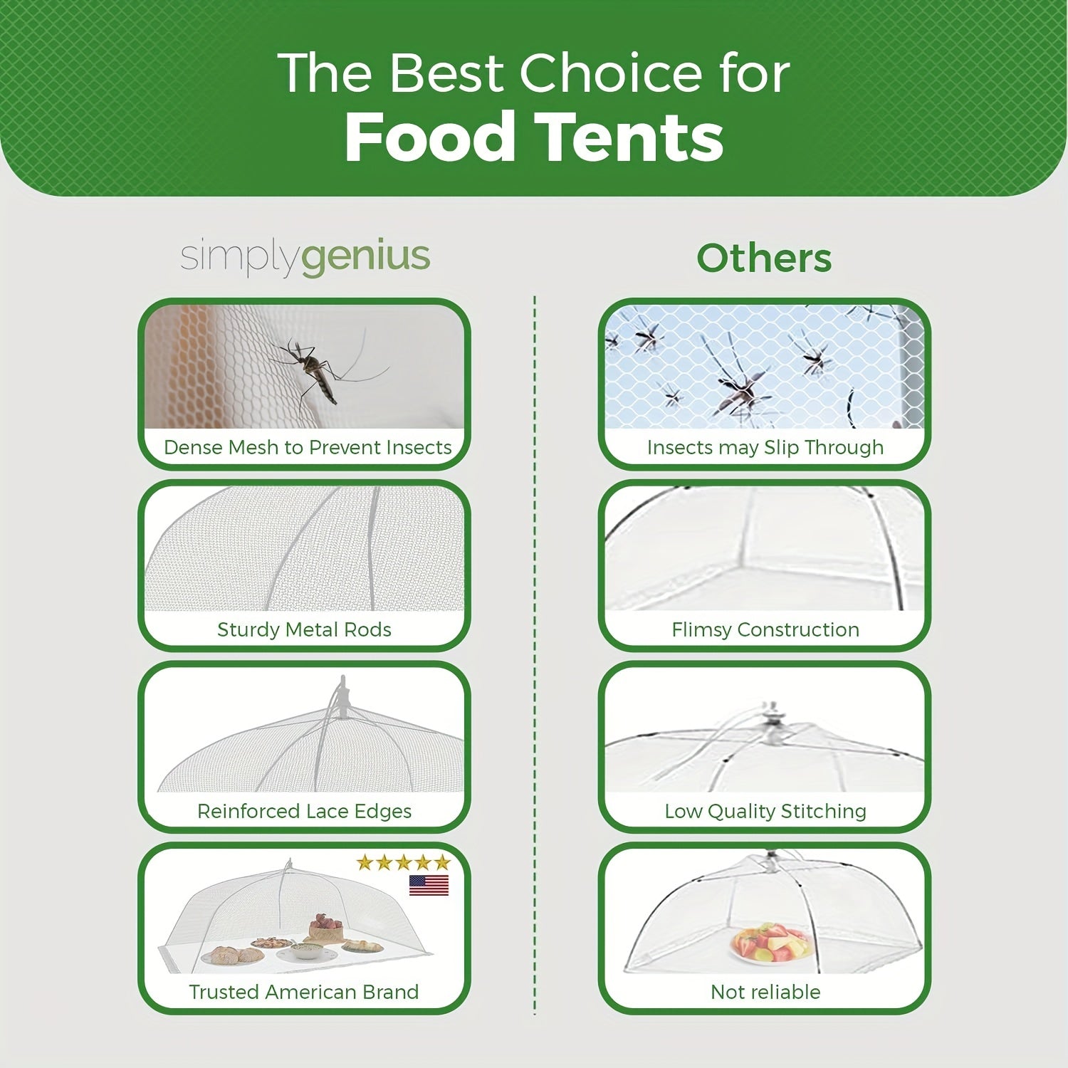 Mesh Food Covers for Picnics Parties Plants - Collapsible and Reusable