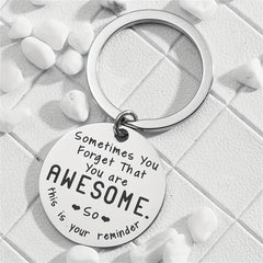 Motivational Keychain Gift with 'You Are Awesome' Message