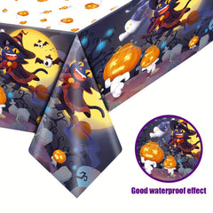 3pcs Disposable Plastic Tablecloth Halloween Party Supplies