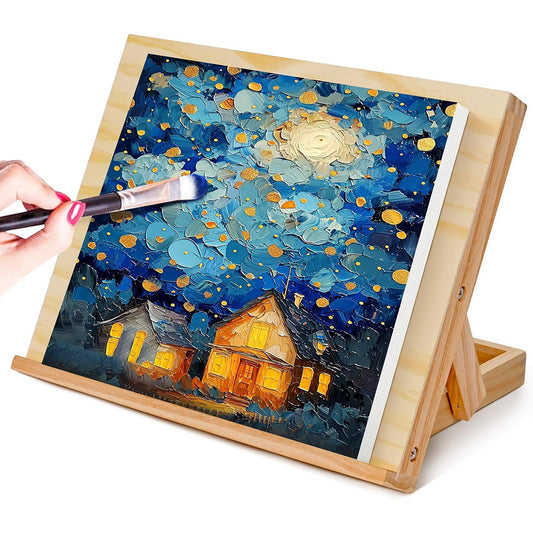 Wooden Easel Sturdy Natural Wood Angle Stand with 80 Adjustable Angle