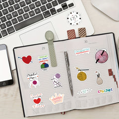 120pcs Knitting Vinyl Stickers Scrapbooking Stickers Water Bottle Laptop