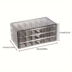 Mini Jewelry Storage Cabinet Transparent Dressing Table Box
