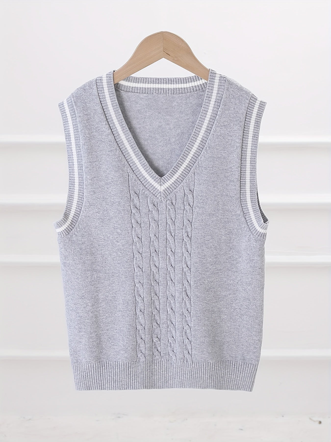Boys Preppy Uniform V Neck Knit Vest Fitness Sweater Kids Clothes