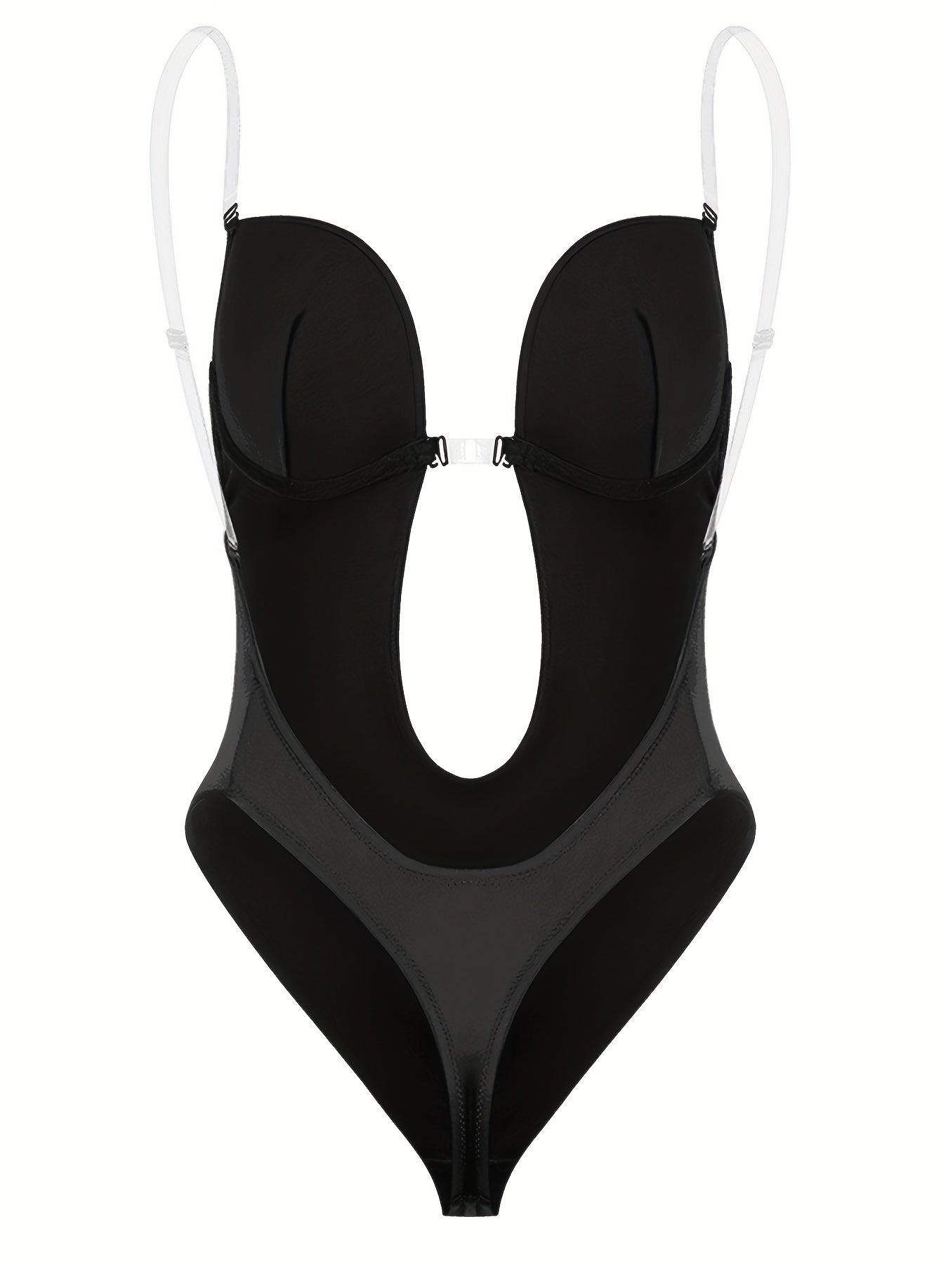 Tummy Control Bodysuit Slimming Shaper Sheer Straps Underwear