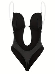 Tummy Control Bodysuit Slimming Shaper Sheer Straps Underwear