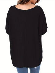 Retro Cardigan Women's Plus Solid Long Sleeve Button Up Knot Front Kni