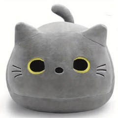 Grey Cat Throw Pillow Plush Doll Gift Decoration Doll
