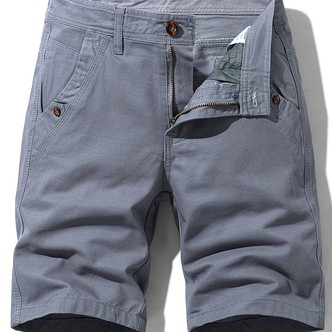 Men's Casual Cotton Cargo Shorts with Pockets for Summer