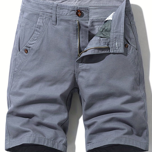 Men's Casual Cotton Cargo Shorts with Pockets for Summer