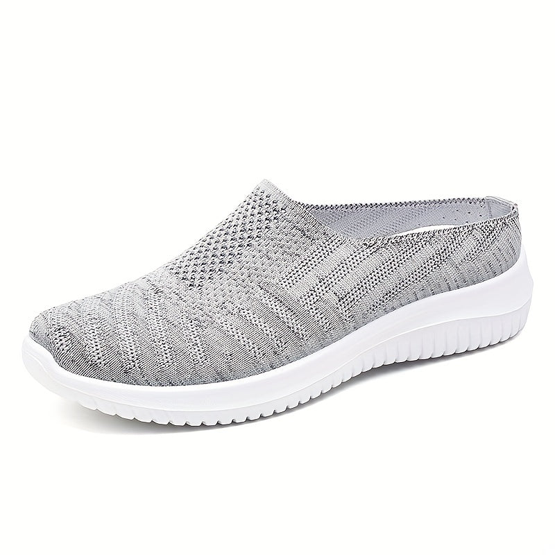 Women's Breathable Woven Mule Sneakers Slip On Outdoor Shoes Walking Shoes