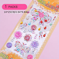 Children's 3D Crystal Stickers Baby Princess Reward Gem Sticky Stickers