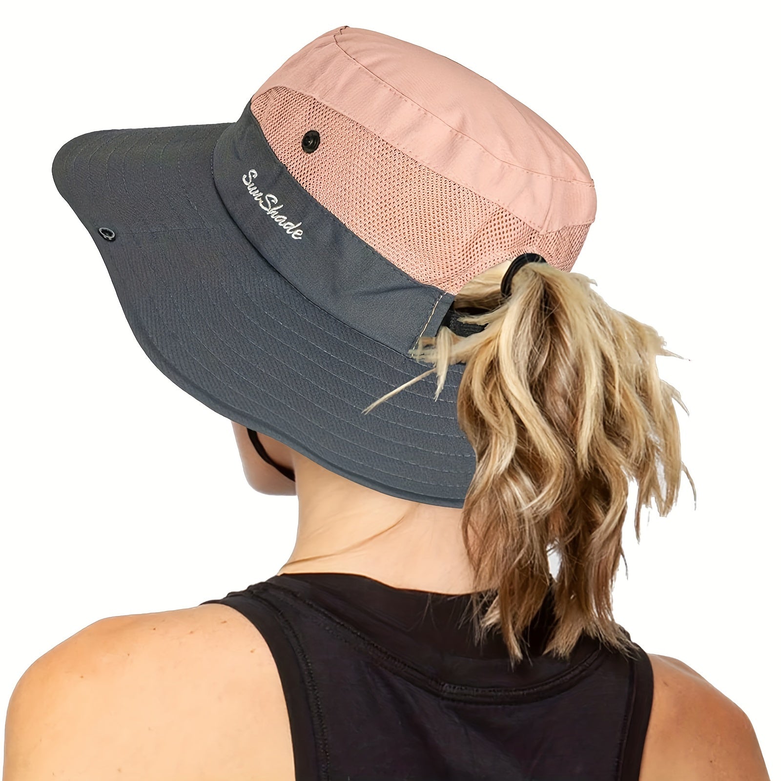 Women's Mesh Ponytail Sun Hat UV Protection Boonie Hats