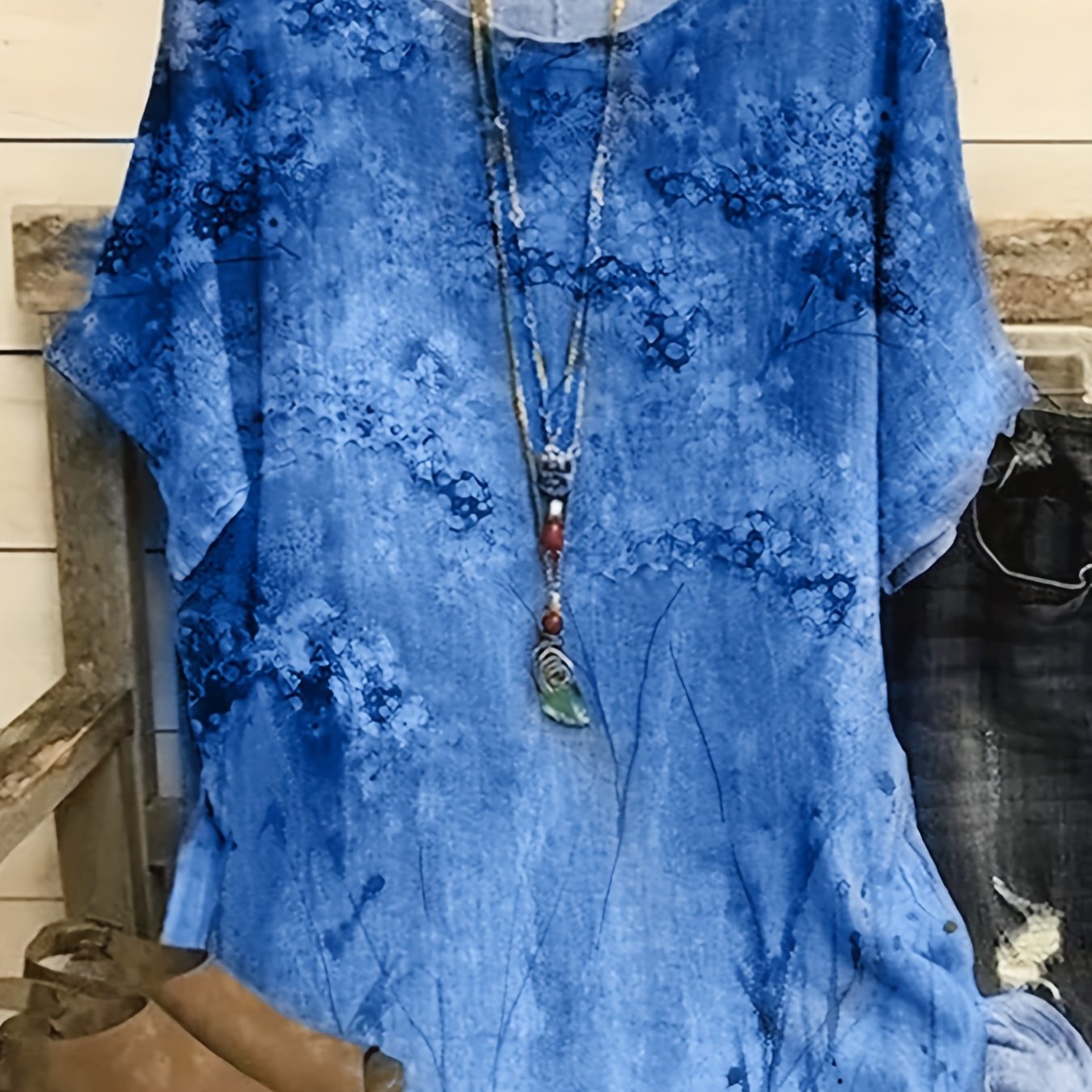 Floral Print Short Sleeve Casual Blouse