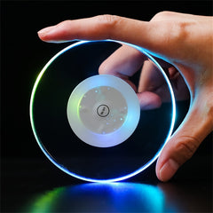 Acrylic Crystal Luminous Coaster Full Flash Base Lamp
