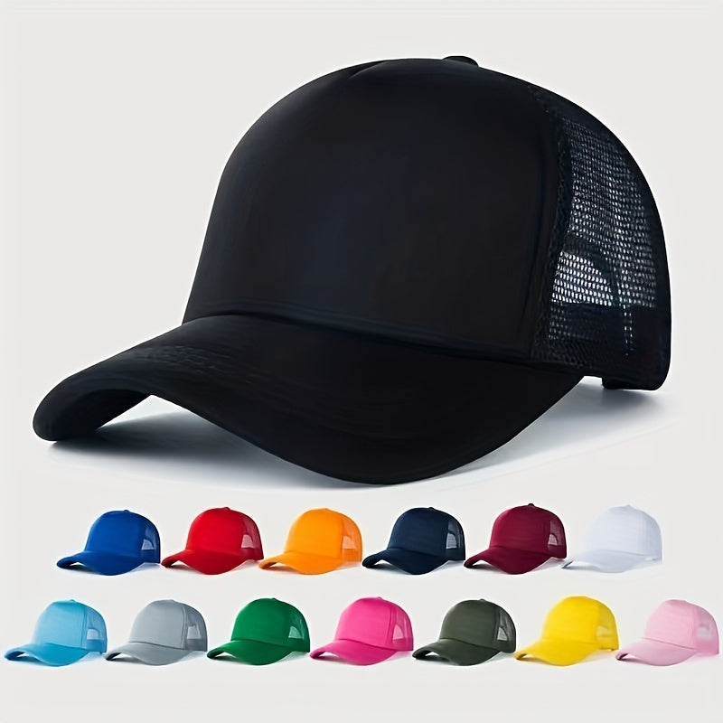 Block Baseball Cap Unisex Sunshade Couple Trucker Hats Adjustable Lightweight
