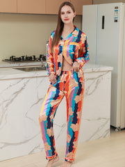 Bear Colorblock Pajama Set Top & Pants