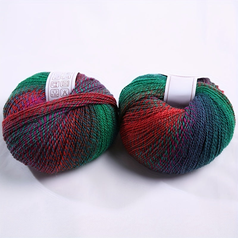 Rainbow Gradient Dyed Wool Yarn 1.7oz