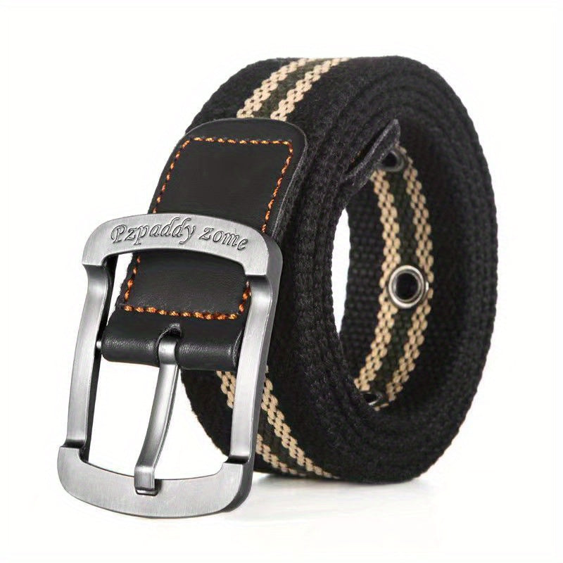 Men's Nylon Canvas Work Belt Metal Buckle Outdoor Leisure Wear
