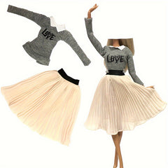 Doll Clothing Set - Princess and Casual Outfits with Accessories